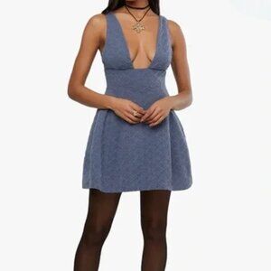 We Wore What Plunge Jacquard Minidress